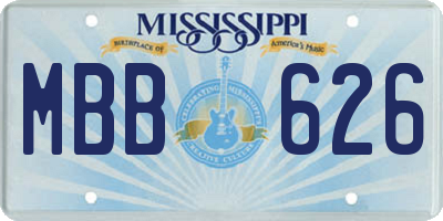 MS license plate MBB626