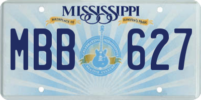 MS license plate MBB627