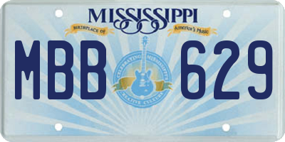 MS license plate MBB629