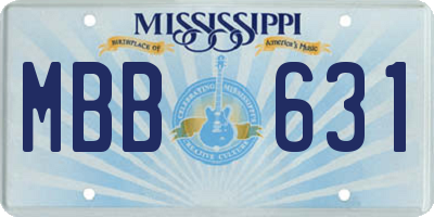 MS license plate MBB631