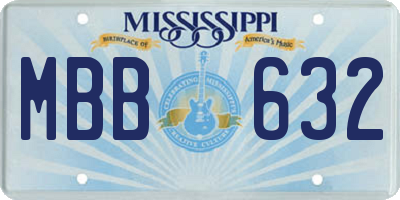 MS license plate MBB632