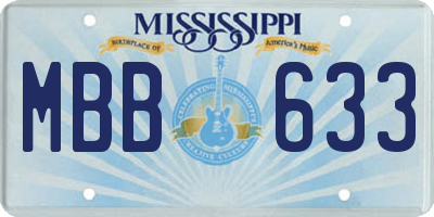 MS license plate MBB633