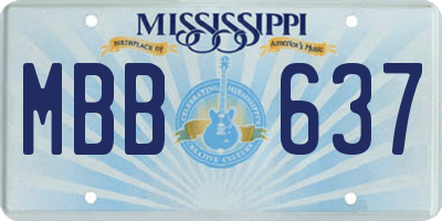 MS license plate MBB637