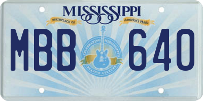MS license plate MBB640