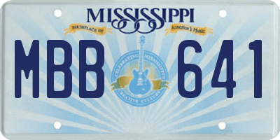 MS license plate MBB641