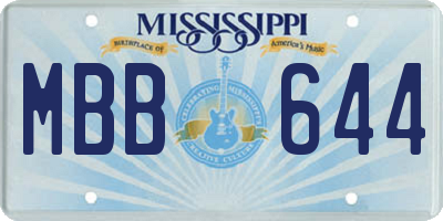 MS license plate MBB644