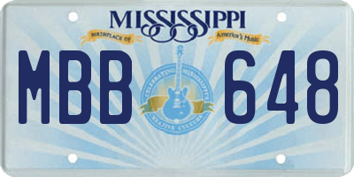 MS license plate MBB648