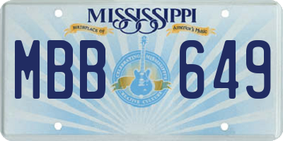 MS license plate MBB649