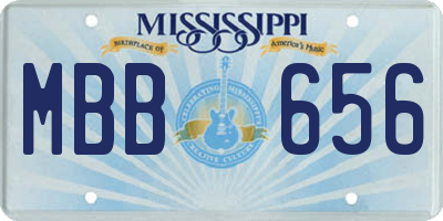 MS license plate MBB656