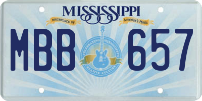 MS license plate MBB657