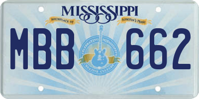 MS license plate MBB662