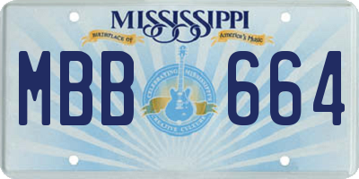 MS license plate MBB664