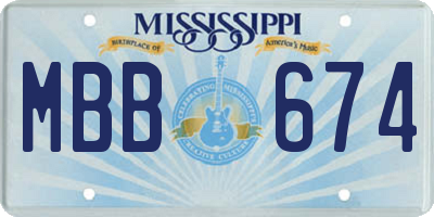 MS license plate MBB674