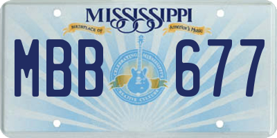 MS license plate MBB677