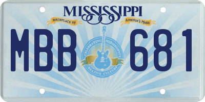 MS license plate MBB681