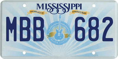 MS license plate MBB682