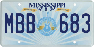 MS license plate MBB683