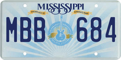 MS license plate MBB684