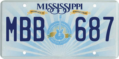 MS license plate MBB687