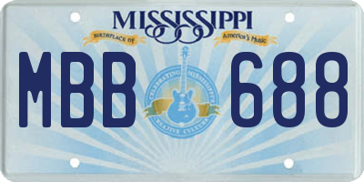 MS license plate MBB688