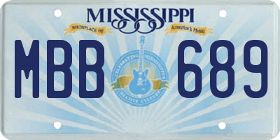 MS license plate MBB689