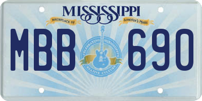 MS license plate MBB690