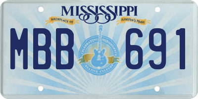 MS license plate MBB691