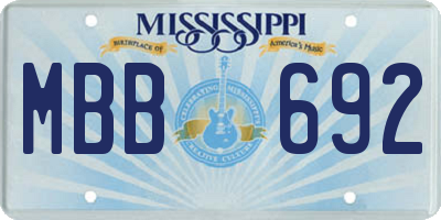 MS license plate MBB692