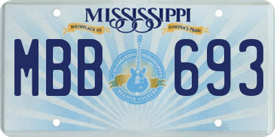 MS license plate MBB693