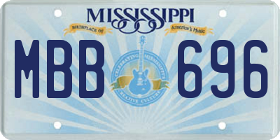 MS license plate MBB696