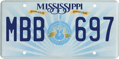 MS license plate MBB697