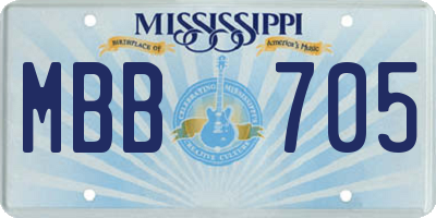 MS license plate MBB705