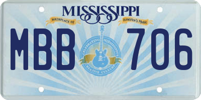 MS license plate MBB706