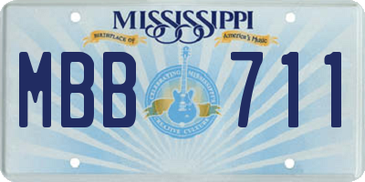 MS license plate MBB711