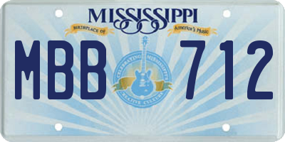 MS license plate MBB712
