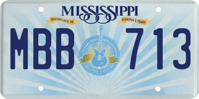 MS license plate MBB713