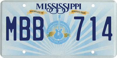 MS license plate MBB714