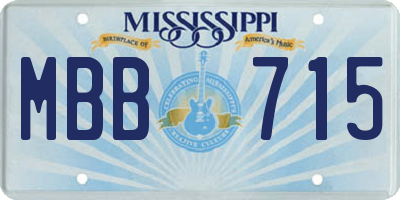 MS license plate MBB715
