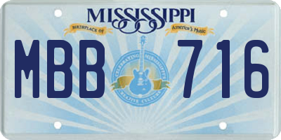 MS license plate MBB716