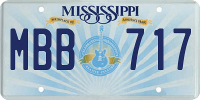 MS license plate MBB717
