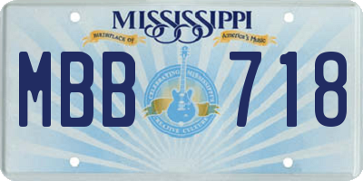 MS license plate MBB718