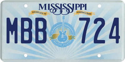MS license plate MBB724