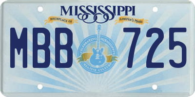 MS license plate MBB725
