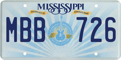 MS license plate MBB726