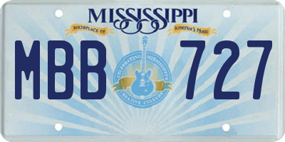 MS license plate MBB727