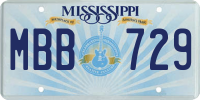 MS license plate MBB729