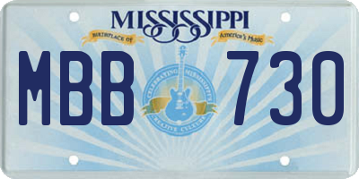 MS license plate MBB730