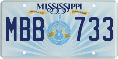 MS license plate MBB733