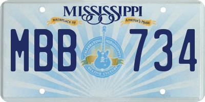MS license plate MBB734