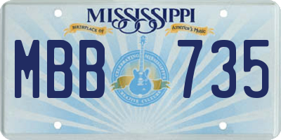 MS license plate MBB735